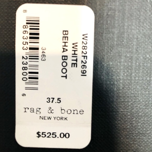 Rag & Bone Beha White Suede Leather Stiletto Ankle Boot. NIB. Sz 37.5 (7.5) - Picture 14 of 15